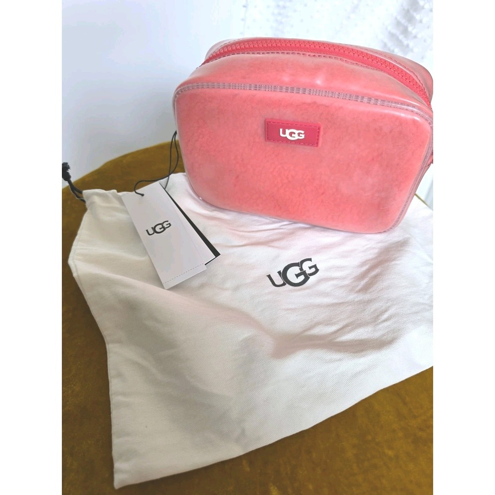 NWT UGG Janey II Plush‎ Women's Clear Crossbody Bag in Orange W Dust Cover